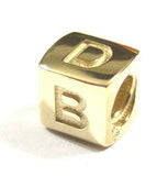 Genuine New 9ct Yellow or Rose or White Gold or Silver A,B,C,D or symbol BEAD
