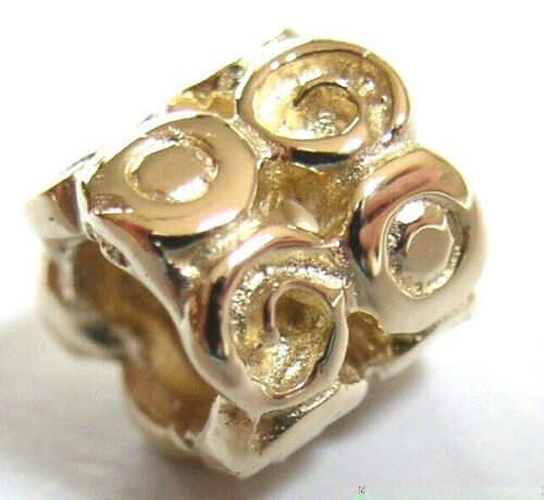 Kaedesigns, Genuine 9ct Yellow Or Rose Or White Gold Swirl Bead Charm