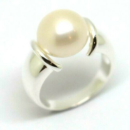 Size N Sterling Silver & Freshwater Pearl Button Ball Ring