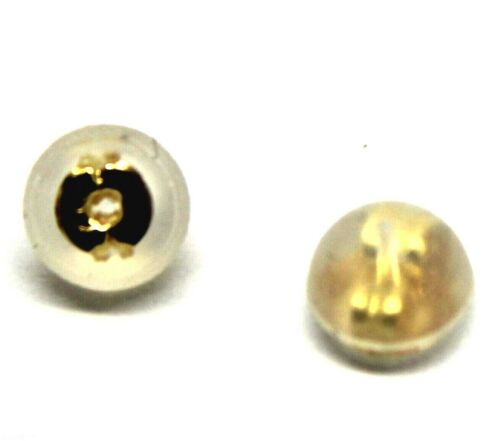 Genuine New 18ct Yellow Or White Gold Disc Silicone Butterfly Earring Backs