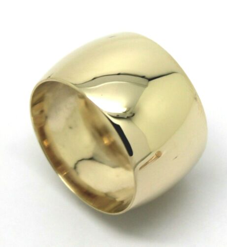 Genuine 12mm 9ct Yellow Gold Full Solid Extra Wide Band Ring Size 13 / Z + 1
