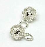 Kaedesigns New Sterling Silver 10mm Filigree Flower Balls Charm Earrings