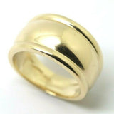 Size J Genuine 9ct Solid Yellow Gold Ridged Heavy 10mm Dome Ring *Free express post in oz