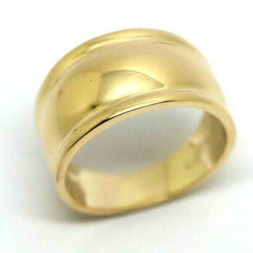 Genuine 9ct Yellow, Rose or White Gold Ridged Dome Ring 10mm Size I / 4.5