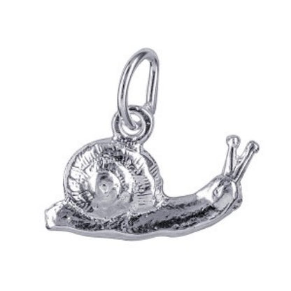 Genuine Sterling Silver 925 Small 3D Snail Pendant or Charm