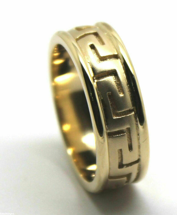 Size U Kaedesigns, Genuine Heavy 9ct 9kt Solid Yellow, Rose or White Gold Greek Key Band Ring