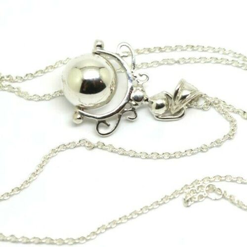 Kaedesign, Sterling Silver Chain Belcher 60cm Necklace & Ball Spinner Pendant