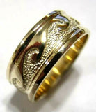 Kaedesigns New Genuine Solid 9ct 9kt Yellow, Rose or White Gold Mens Surf Wave Ring Size X 258