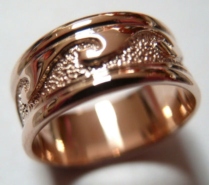 Kaedesigns New Genuine Solid 9ct 9kt Yellow, Rose or White Gold Mens Surf Wave Ring Size X 258