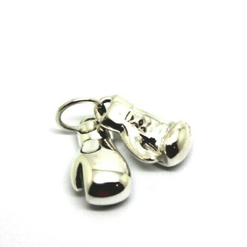 Genuine 925 Med-Large Sterling Silver Boxing Gloves One Pair Pendant Charm