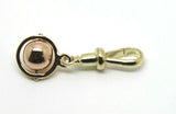 Genuine 9ct Rose & Yellow Gold 8mm Full Ball Drop Pendant With Swivel Clasp