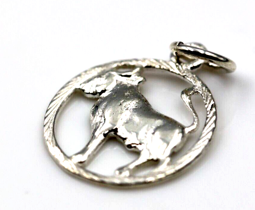 Genuine New Sterling Silver 14.5mm Round Cut Out Zodiac Pendant - All star signs available