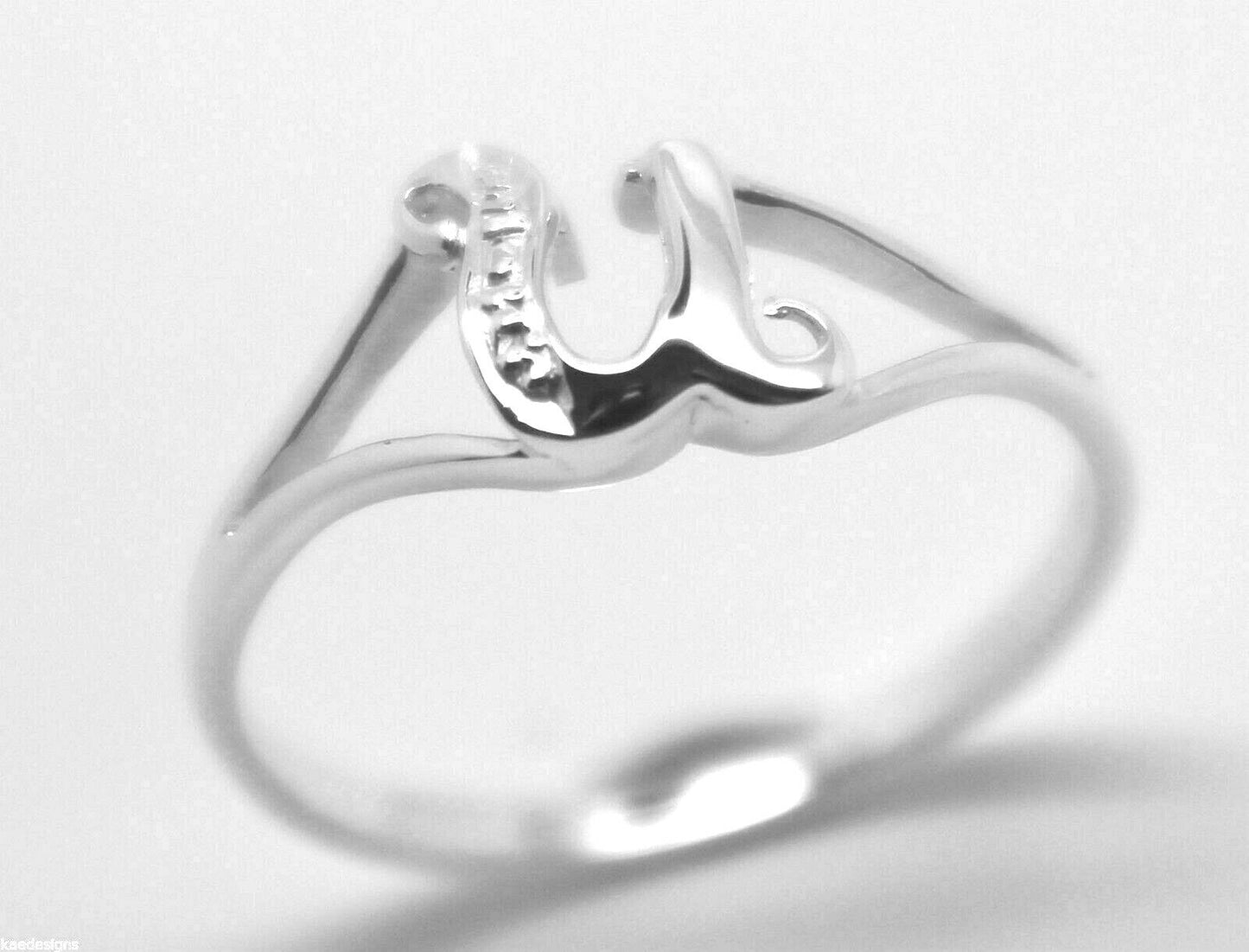 Kaedesigns, Genuine, Solid Yellow Or Rose Or White Gold 375 Initial Ring U