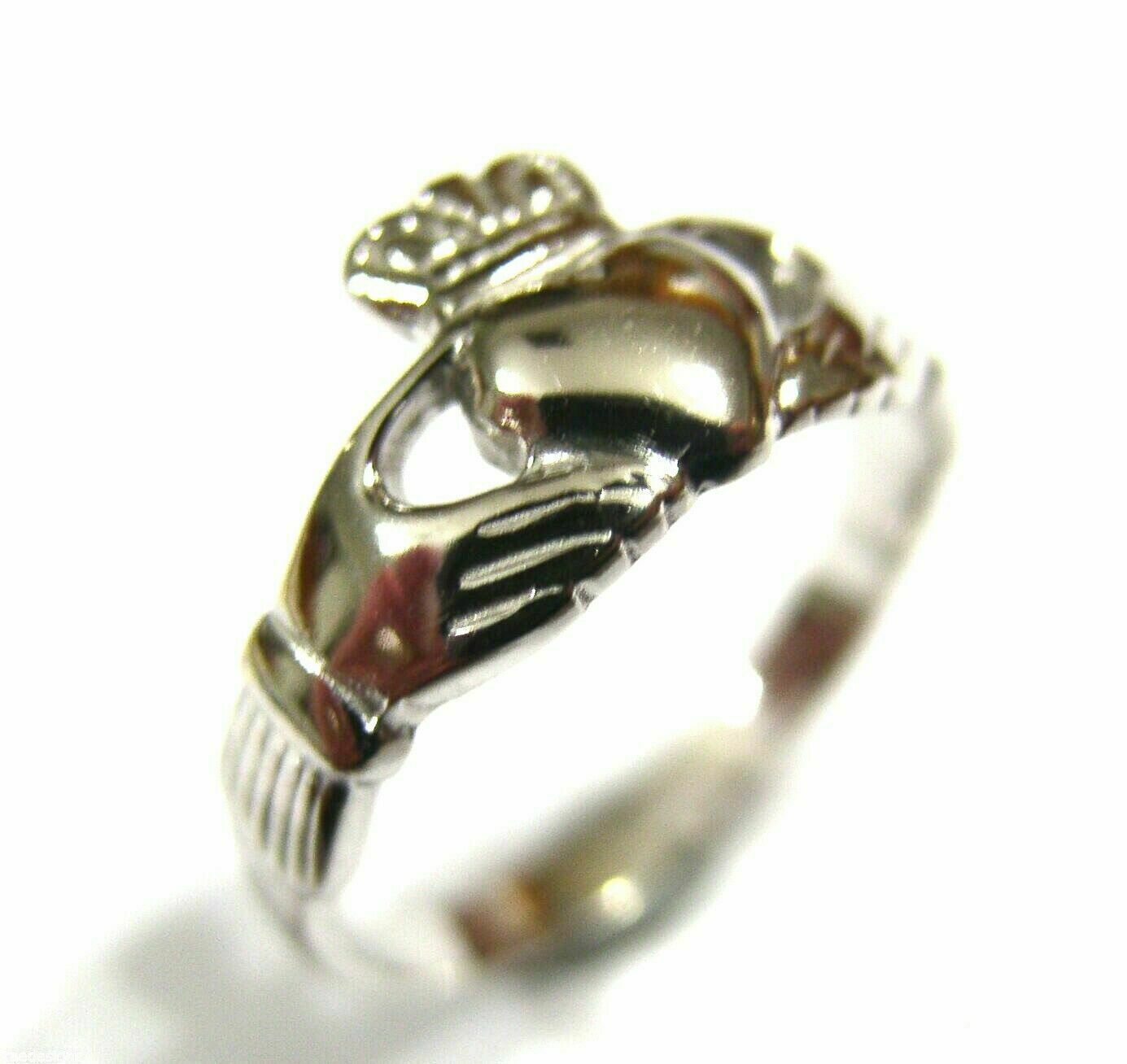 Genuine 9ct 375 Solid Yellow, Rose or White Gold Claddagh Celtic Friendship Ring In Your