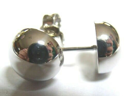 Genuine New 9ct Yellow, Rose or White Gold Euro Half 8mm Ball Stud Earrings