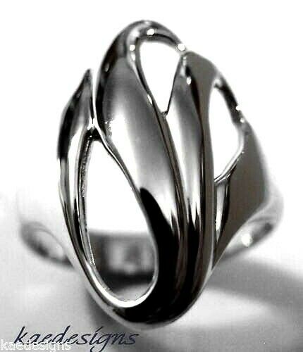 Kaedesigns, Genuine Heavy Sterling Silver 925 Fancy Swirl Dome Ring 364 Choose your ring size