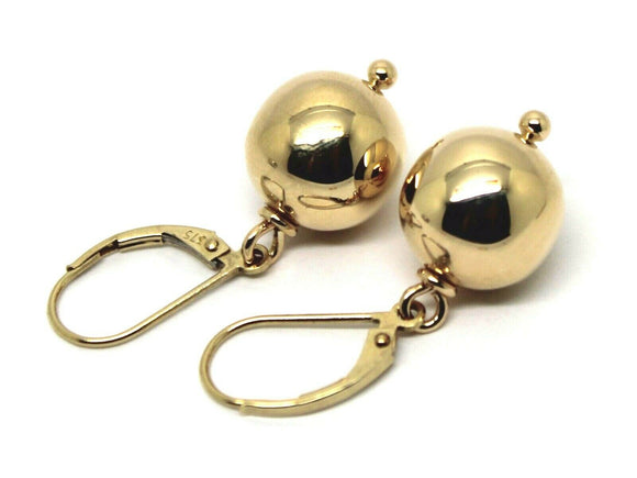 Kaedesigns New 9ct 9k Yellow, Rose or White Gold Continental Hooks 12mm Ball Plain Earrings