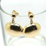 Genuine Very Large Size 9ct 9K Solid Yellow, Rose or White Gold Stud Half Oval Bubble Earrings