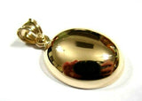 Genuine New 9ct 9kt Yellow, Rose or White Gold Oval Half Bubble Ball Pendant